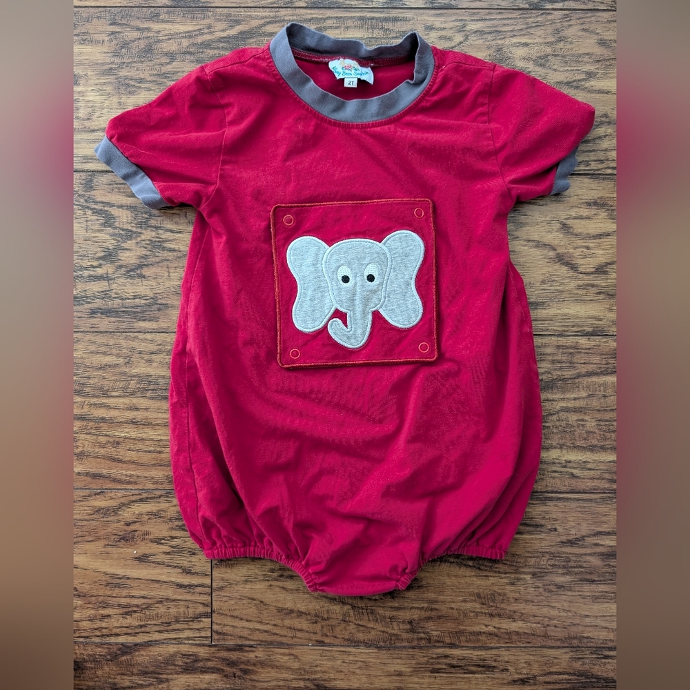 Busy Bees Smocks‎ Red Elephant Bubble Romper